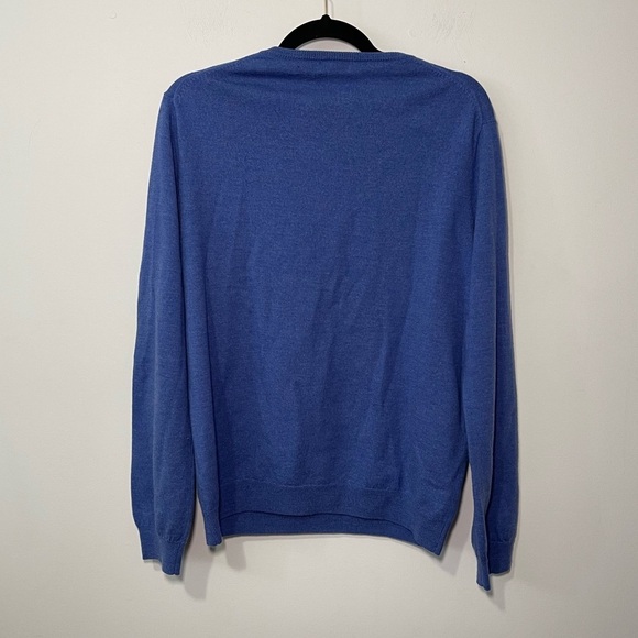 J. Crew Men's blue slim fit v neck long sleeve 100% merino wool sweater in XL - Picture 6 of 6